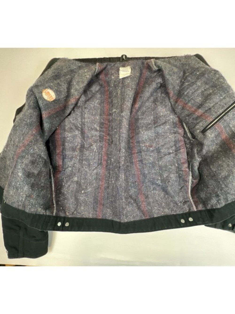 Vintage Carhartt J01 BLK Detroit Jacket Made in USA Blanket Lined Workwear Black - Picture 4 of 13